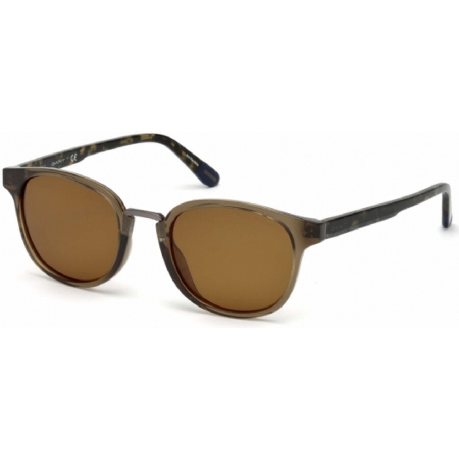 Gant Men's Brown Oval Sunglasses GA709649H51 664689917563 Sunglasses, GANT