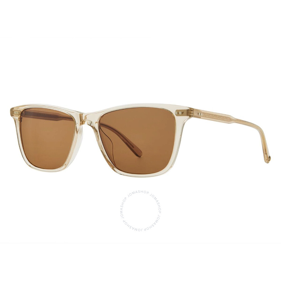 Garrett Leight Hayes Sun Pure Brown Polarized Square Sunglasses 2141 Bre/pbn Plr 52