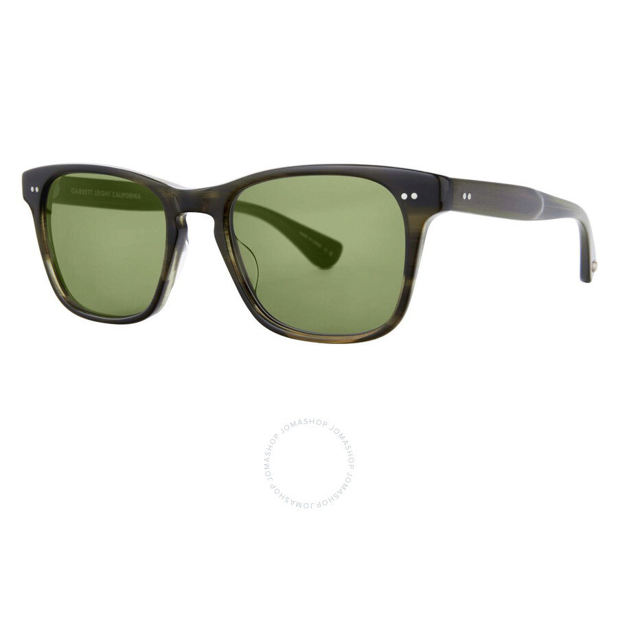Garrett Leight Torrey Sun Green Square Sunglasses 2148 Dgfr/grn 51