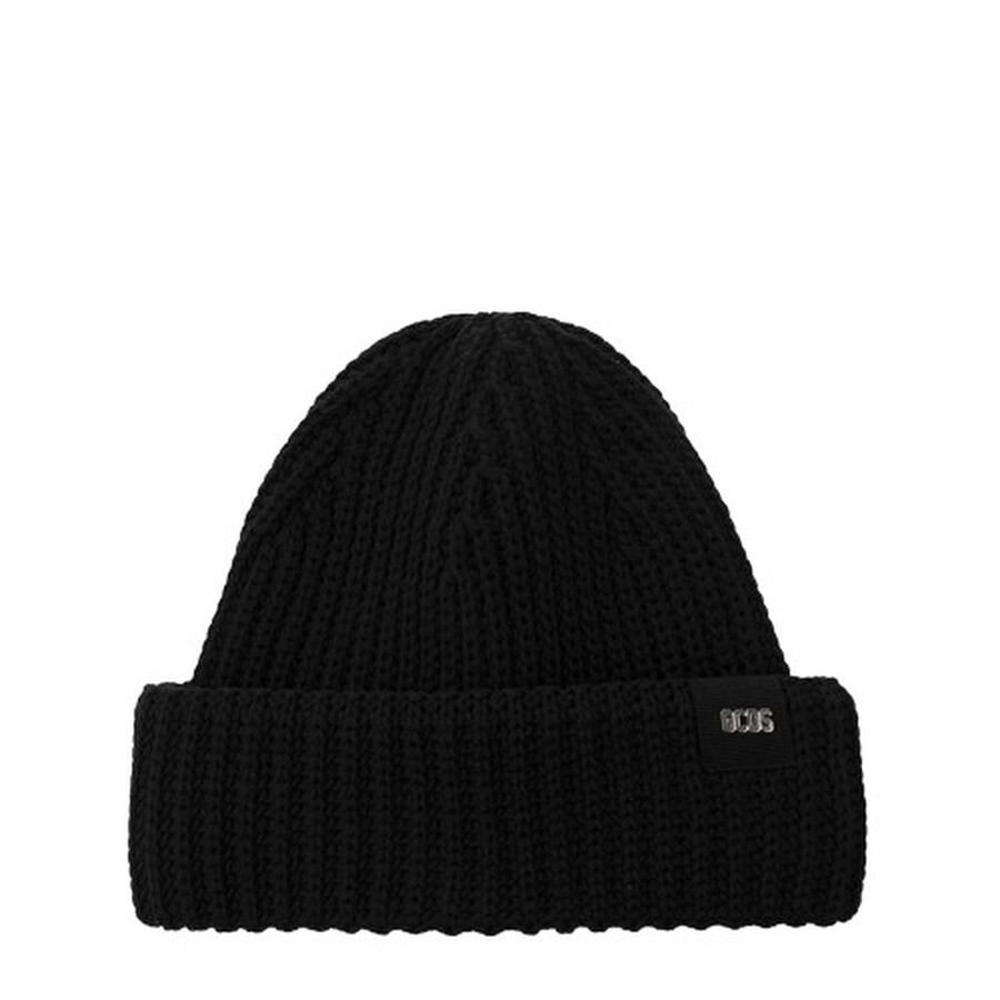 Men's Logo-Patch Ribbed Knit Beanie, Size One Size