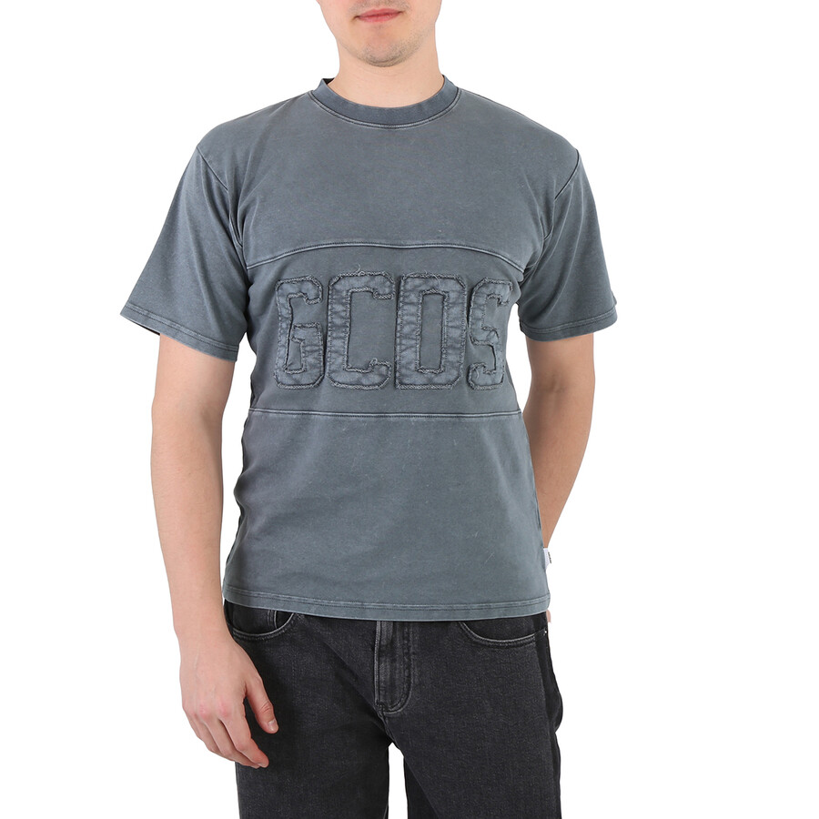 Shop Gcds Men's Overdyed  Logo Band Cotton T-shirt In Black