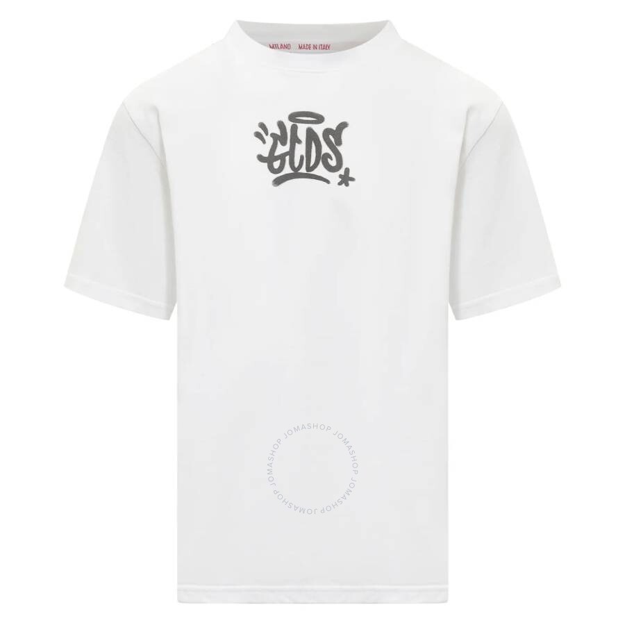 Gcds White Graffiti Print Cotton T-shirt In White