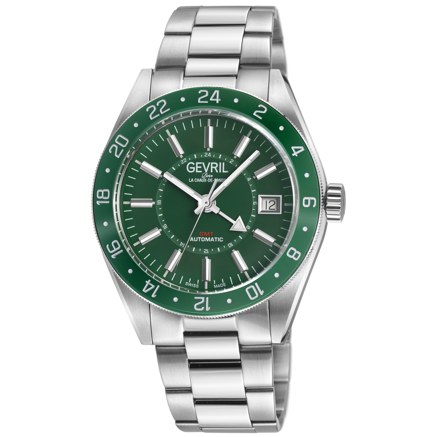 Gevril Belmont GMT Automatic Green Dial Men's Watch 42202B