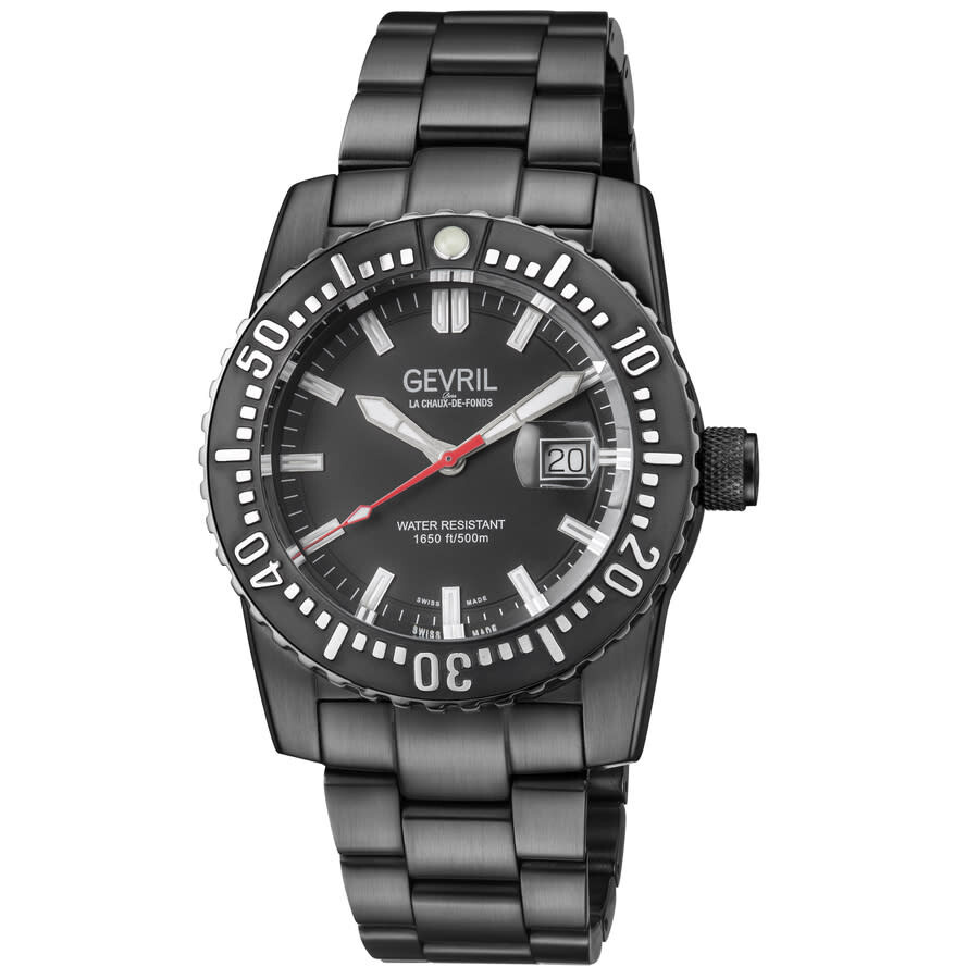Gevril Canal St Divers Automatic Black Dial Men's Watch 46006.1