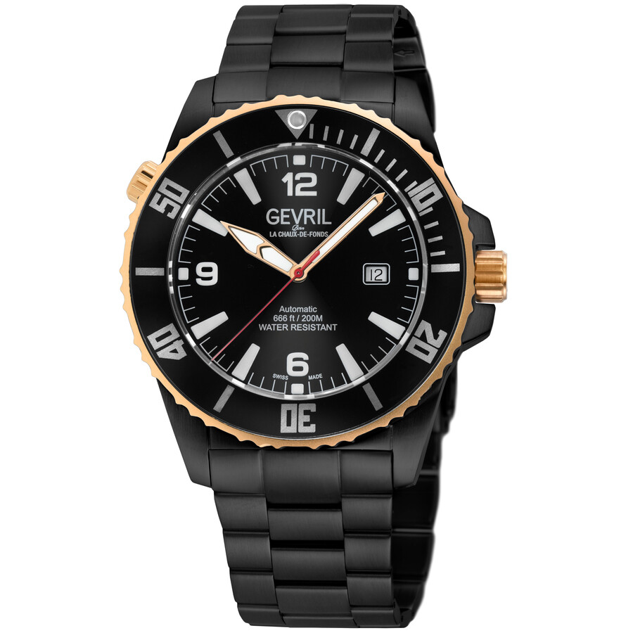 Gevril Canal Street Automatic Black Dial Men's Watch 46604B