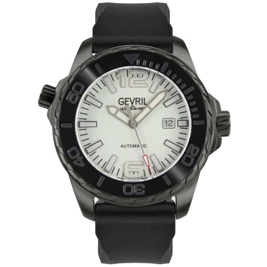 Gevril Canal Street Diver Watch Automatic White Dial Men's Watch 46002