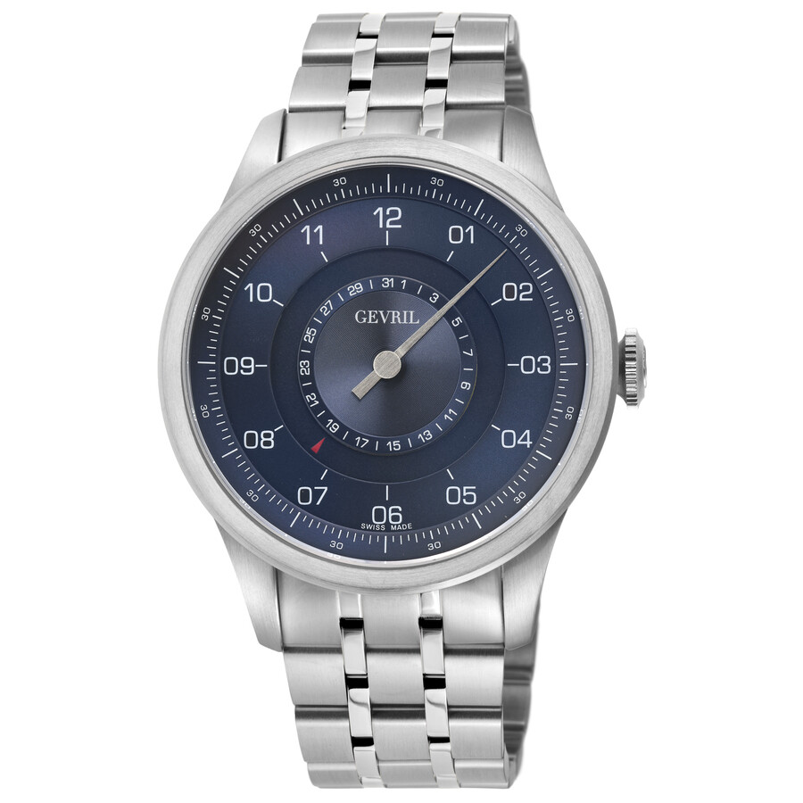 Gevril Jones St Automatic Blue Dial Men's Watch 2102 In Blue