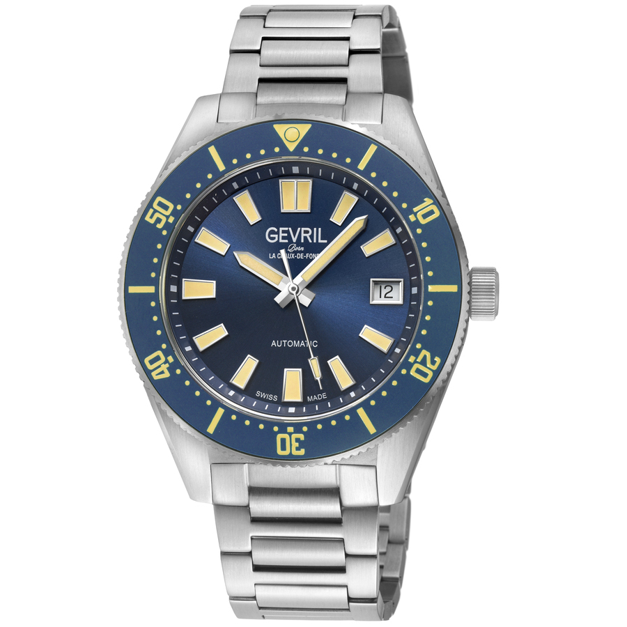 Gevril Mariner Row Automatic Blue Dial Men's Watch 46901B