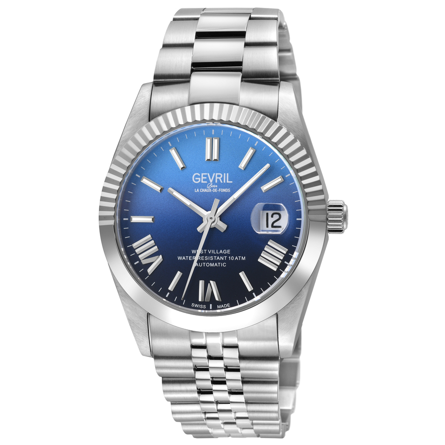 Gevil Gevril West Village Fusion Elite Automatic Blue Dial Men's Watch 48963B ...