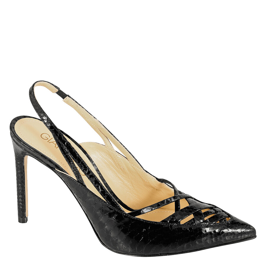 Shop Giannico Ladies Black Amelia 110mm Heeled Pumps