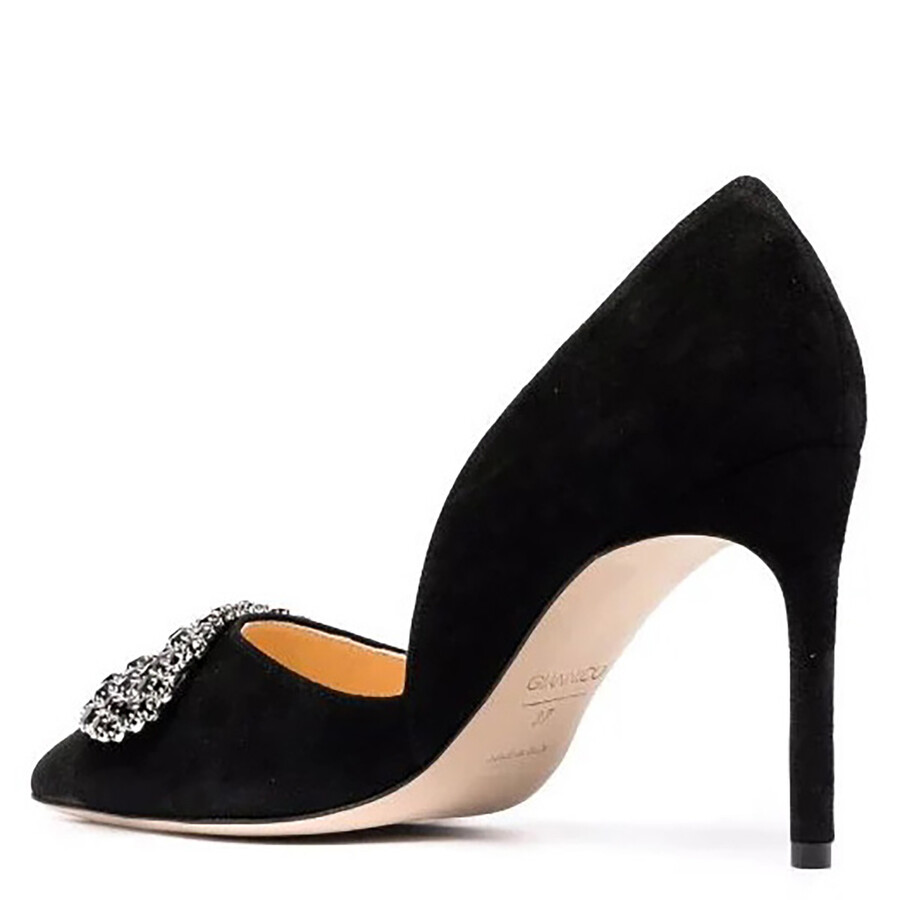 Giannico Ladies Black Daphne 90 Suede Pumps In Black