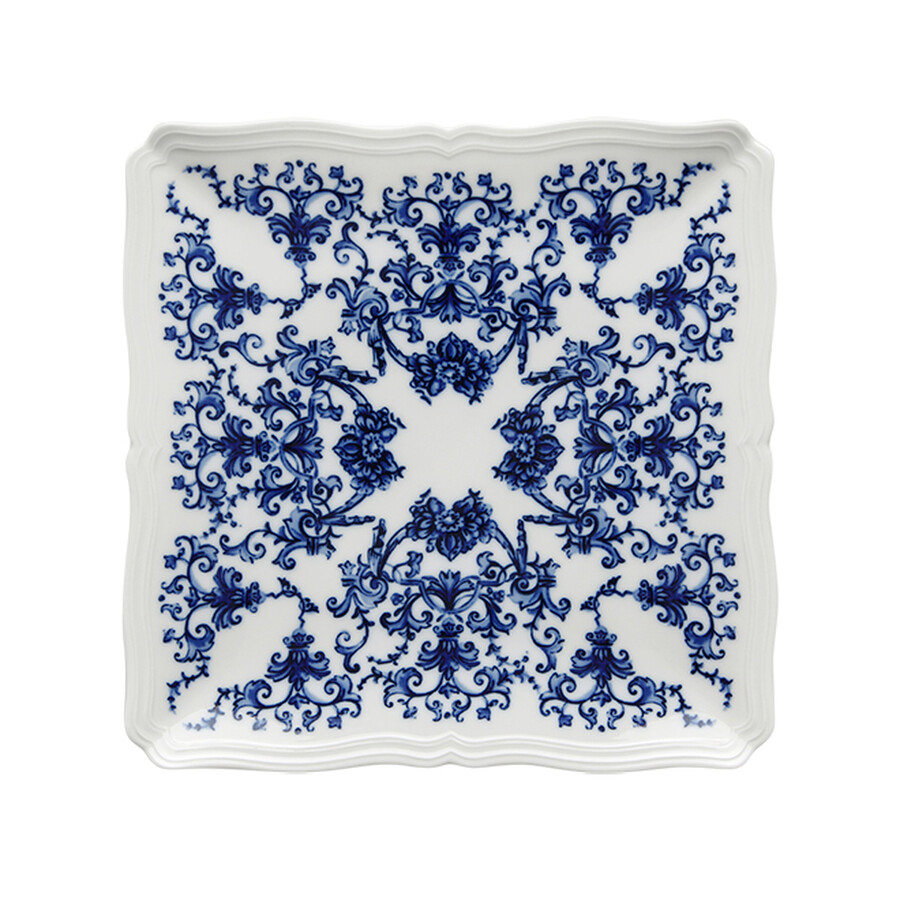 Ginori 1735 Babele Blu Squared Flat Plate In Blue