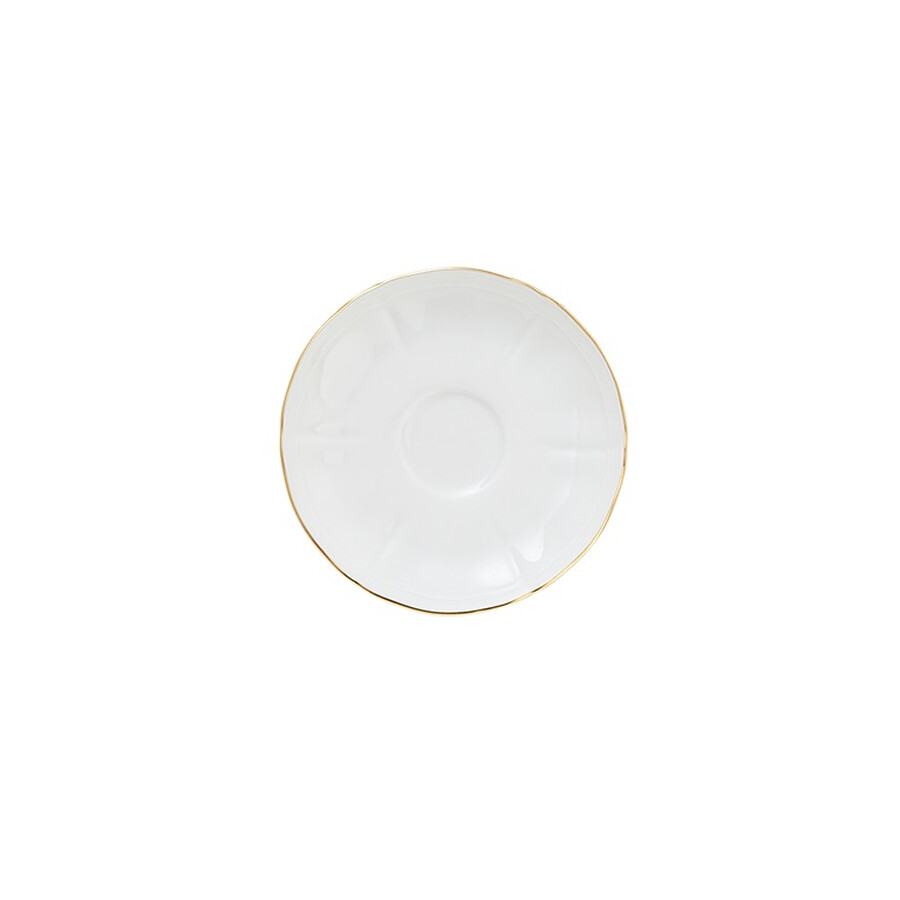 Ginori 1735 Corona Oro Coffee Saucer In Coffee