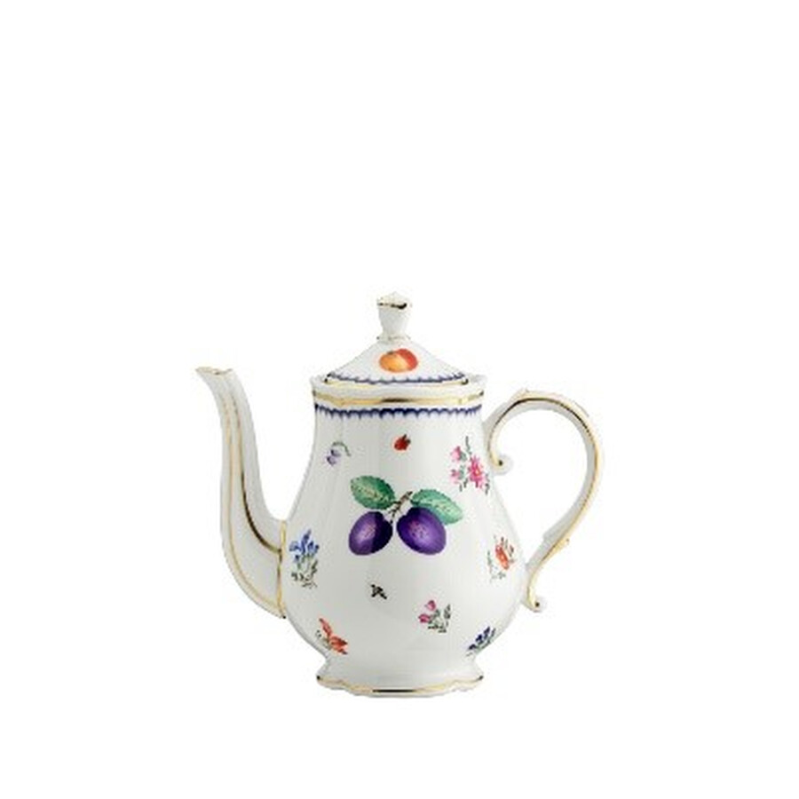 Ginori 1735 Italian Fruit Coffeepot With Cover In Coffee
