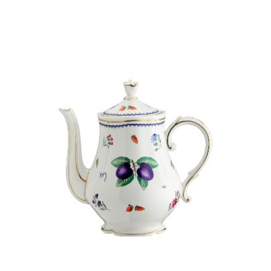 Ginori 1735 Italian Fruit Coffeepot With Cover In Coffee