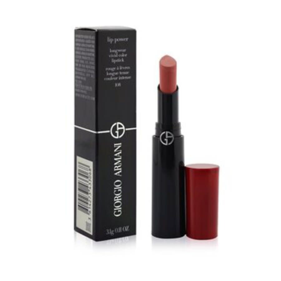 Giorgio Armani Ladies Lip Power Longwear Vivid Color Lipstick 0.11 oz # 108 In Love Makeup 361427343