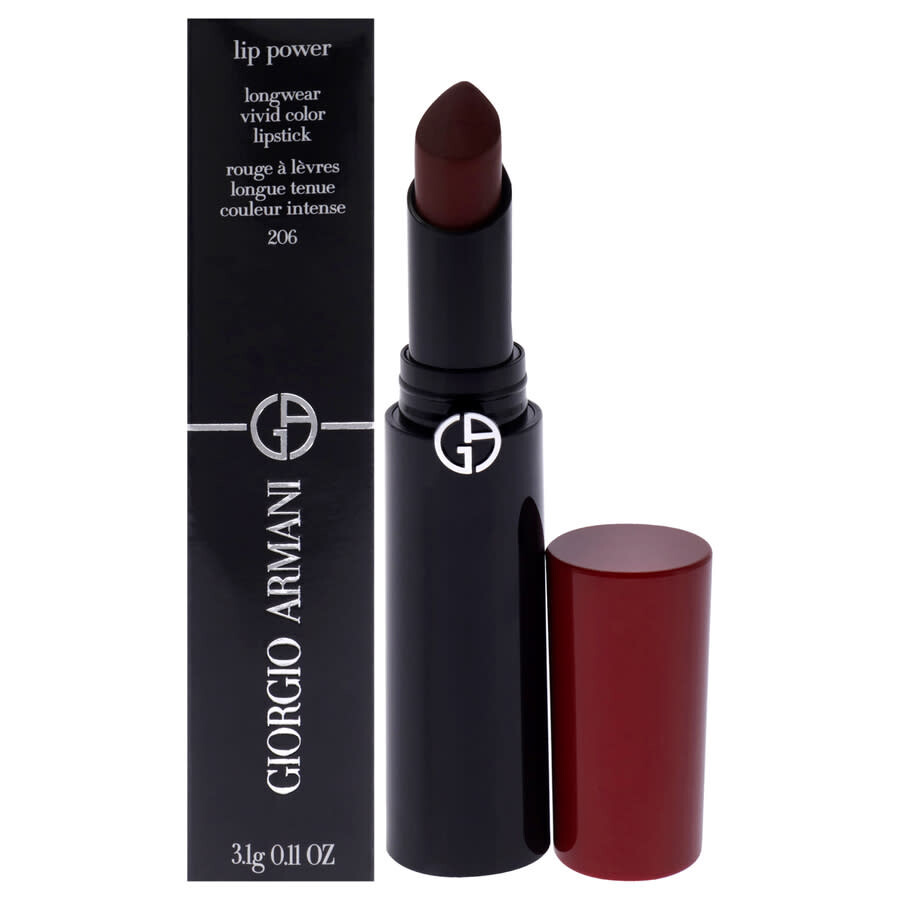 Giorgio Armani Ladies Lip Power Longwear Vivid Color Lipstick Lip Power 0.11 oz 206 Cedar Makeup 361 In Multi