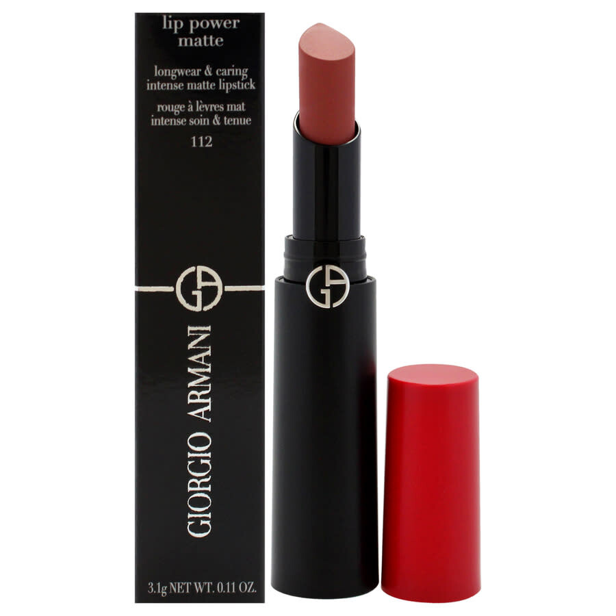 Giorgio Armani Ladies Lip Power Matte Longwear Lipstick 0.11 oz 112 Stylish Makeup 3614273831130 In Red
