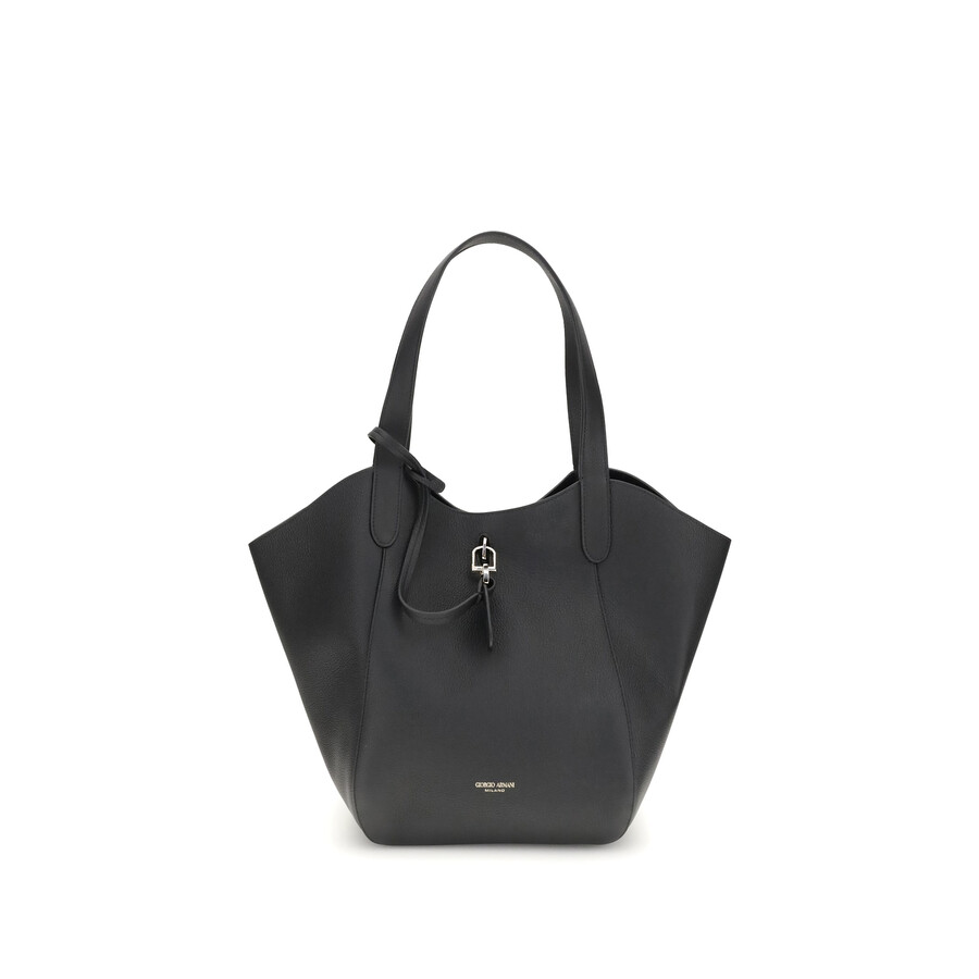 Giorgio Armani Medium Suede Shoulder Bag In Black