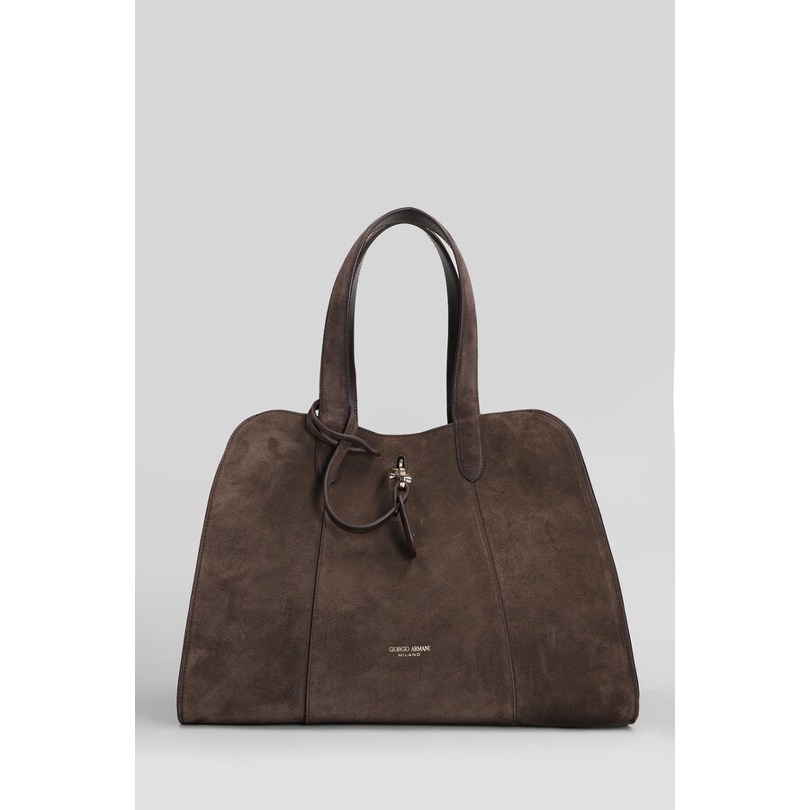 Giorgio Armani Tote In Brown Suede In Brown