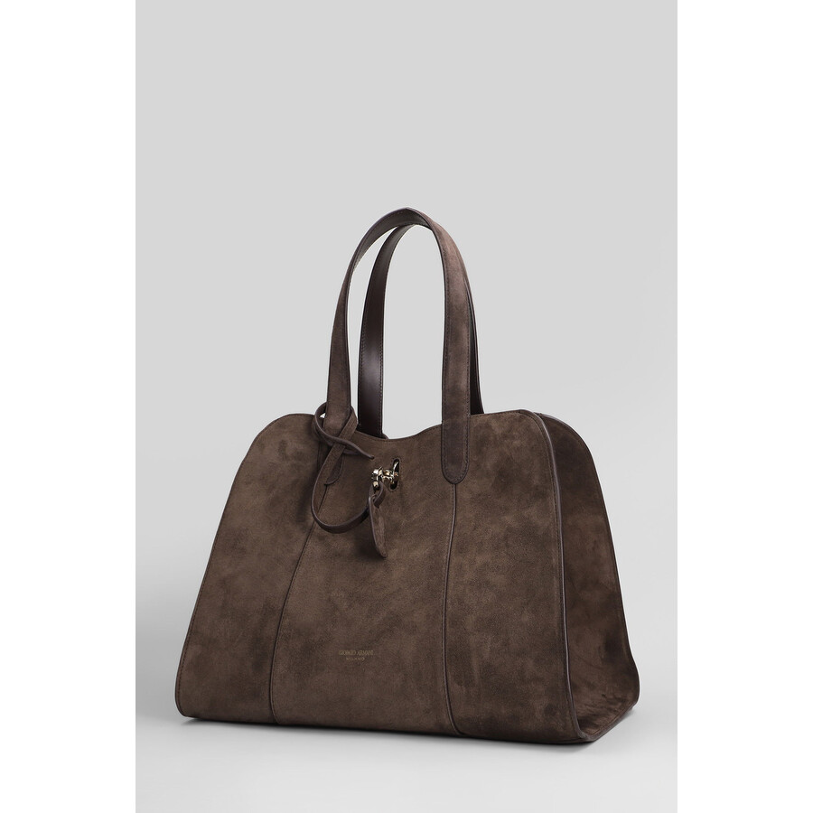Giorgio Armani Tote In Brown Suede In Brown