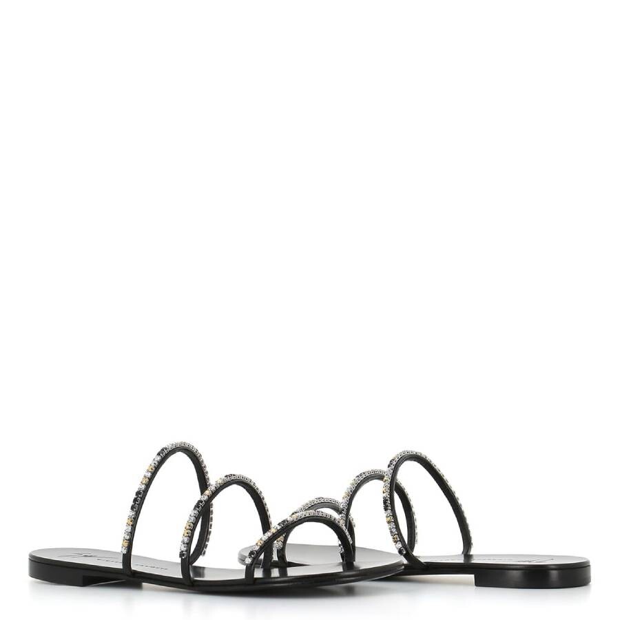 Giuseppe Zanotti 10mm Rhinestone Embellished Sandals In Black