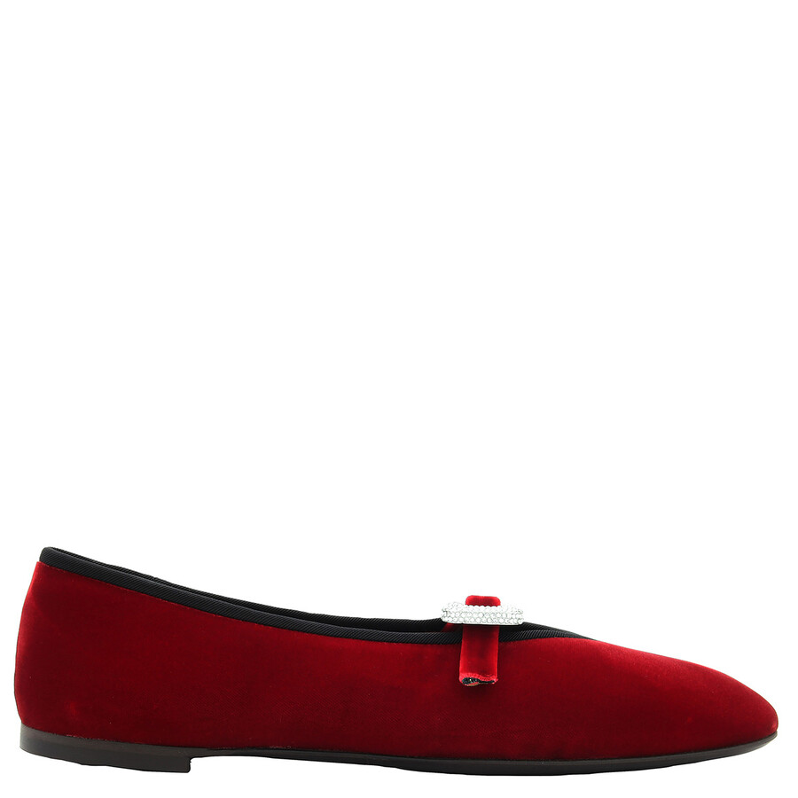 Giuseppe Zanotti Georgia Buckle Mary Jane Ballet Flats In Red