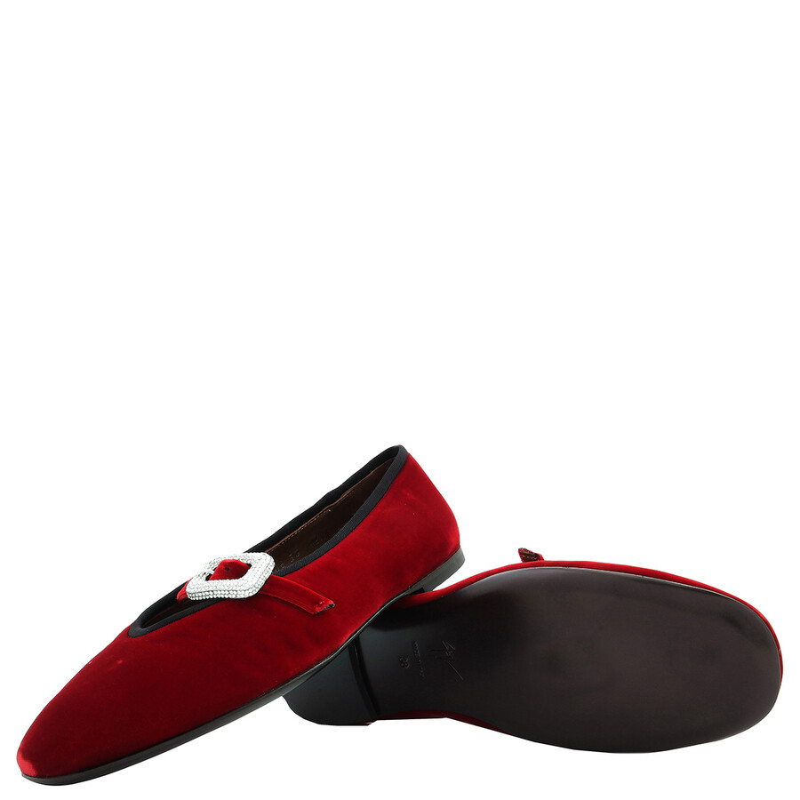 Giuseppe Zanotti Georgia Buckle Mary Jane Ballet Flats In Red