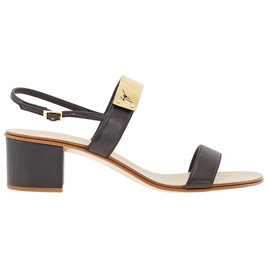 black and gold chunky heels