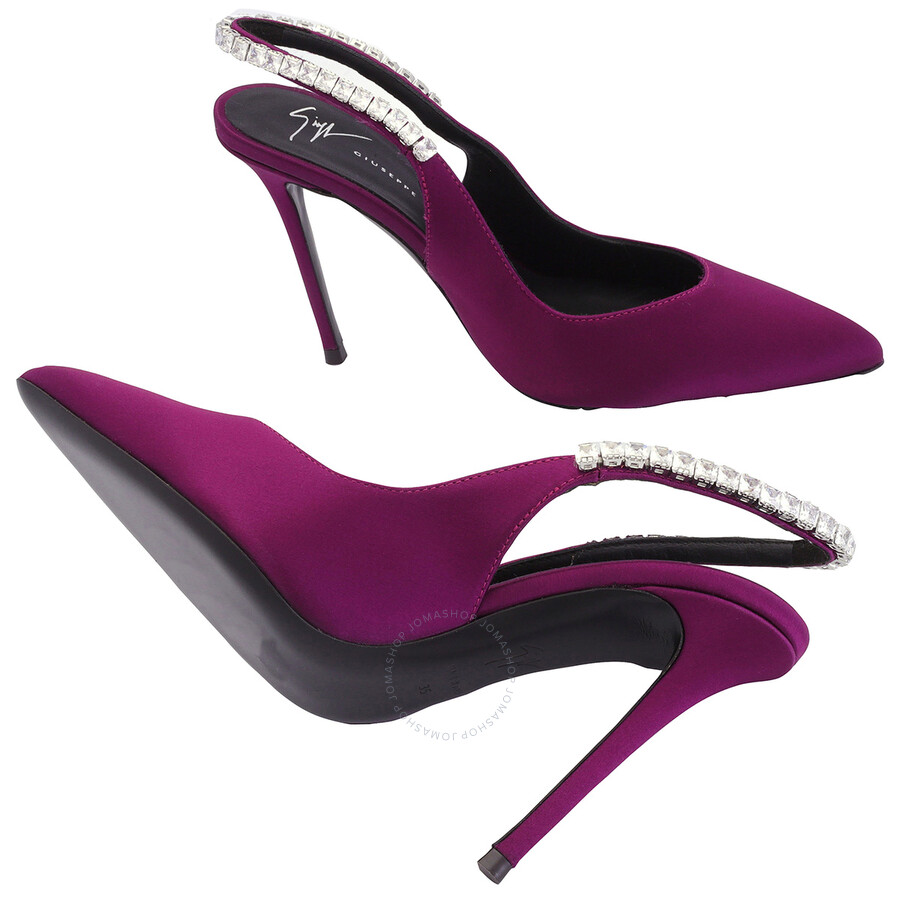 Giuseppe Zanotti Rachyl Crystal Embellished Slingback Pumps In Purple