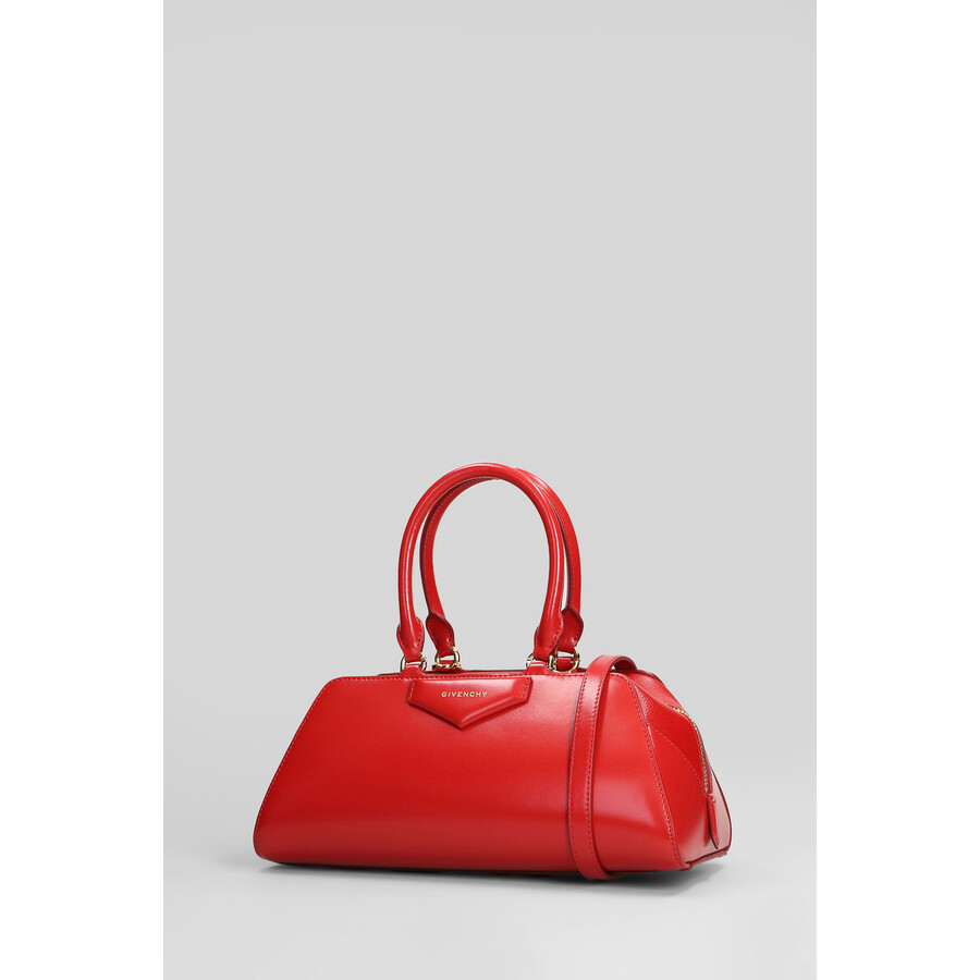 Givenchy Antigona Ew Small Shoulder Bag In Red Leather In Red