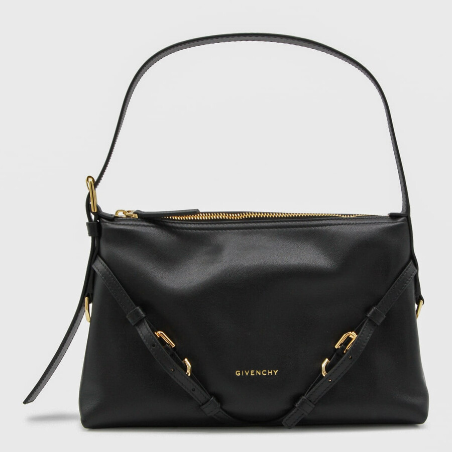 Givenchy Women Voyou Mini Leather Shoulder Bag In Black