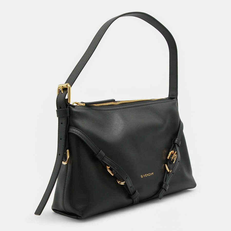 Givenchy Women Voyou Mini Leather Shoulder Bag In Black