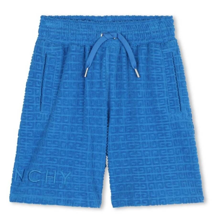 Givenchy 4g Terry Jacquard Track Shorts In Blue