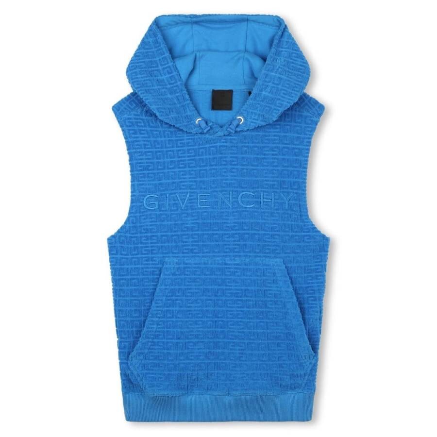 Boys 4G Towelling Jacquard Sleeveless Hoodie