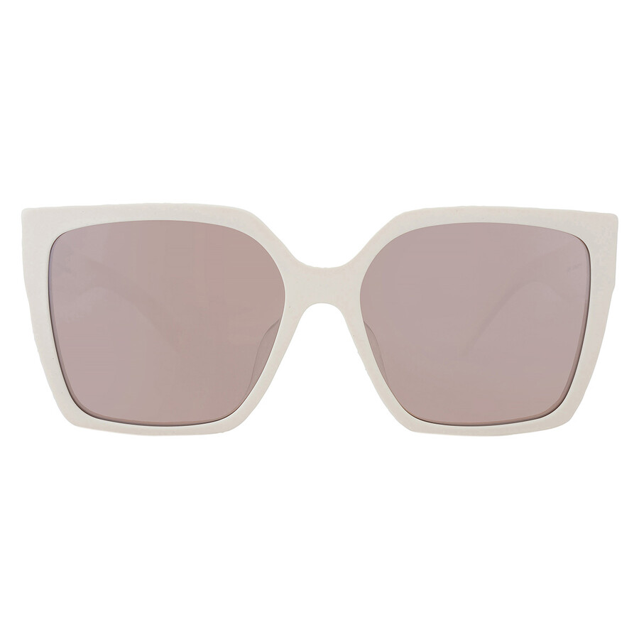 GIVENCHY GIVENCHY BROWN MIRROR SQUARE LADIES SUNGLASSES GV40056U 25G 57