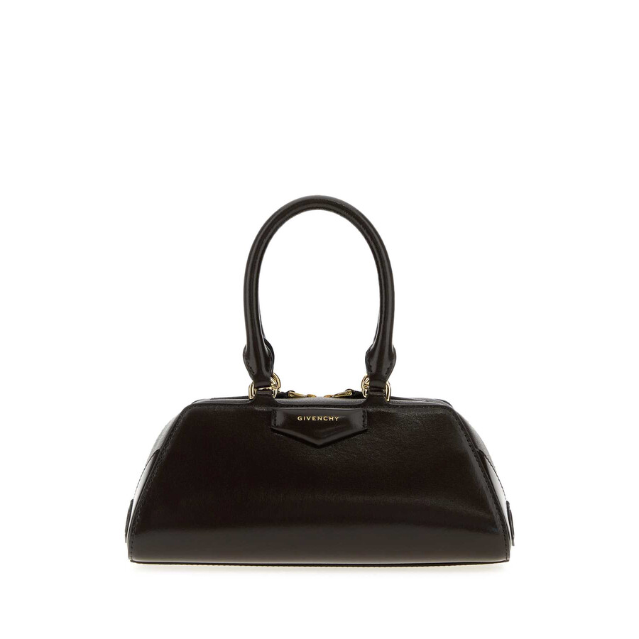 Givenchy Chocolate Leather Mini Antigona Handbag In Purple