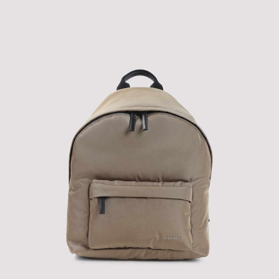 Givenchy Canvas And Leather Backpack With Logo Detail In Brown