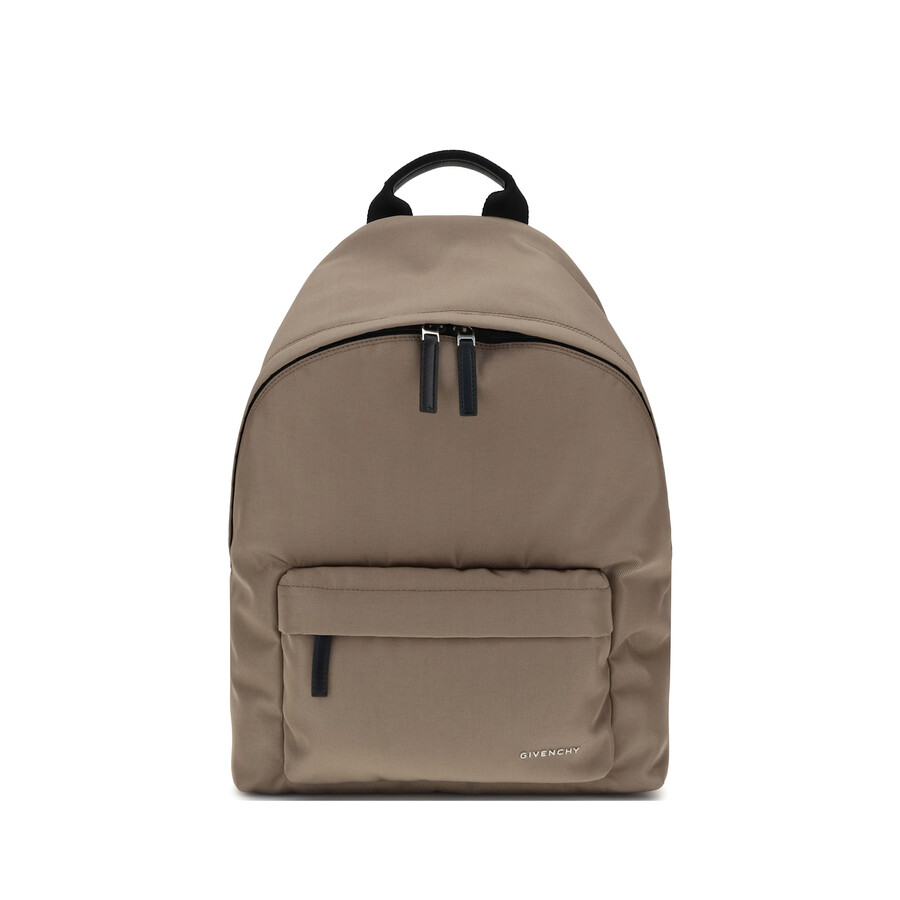 Givenchy Canvas And Leather Backpack With Logo Detail In Brown
