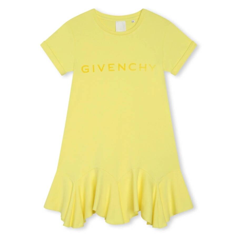 Girls 4G-Print Cotton Ruffled Dress
