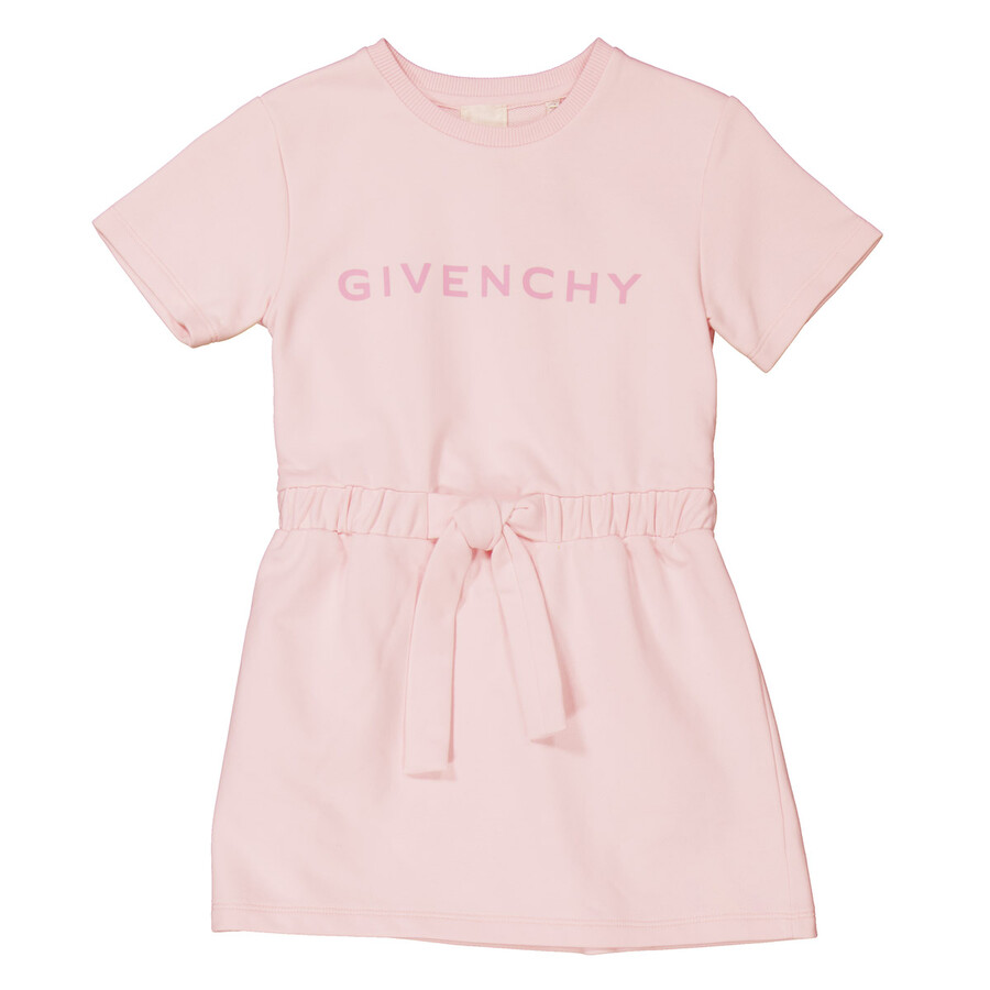 Girls Logo-Print Cotton Blend Dress - Marshmallow
