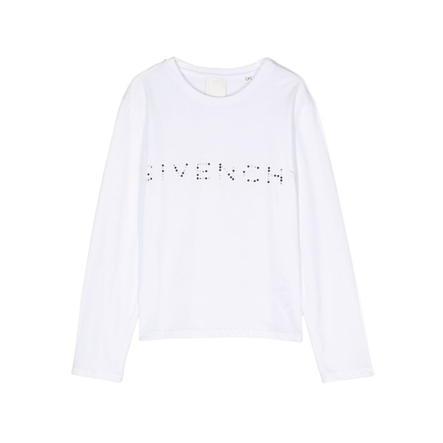 Girls Beaded-Logo Long-Sleeve T-Shirt