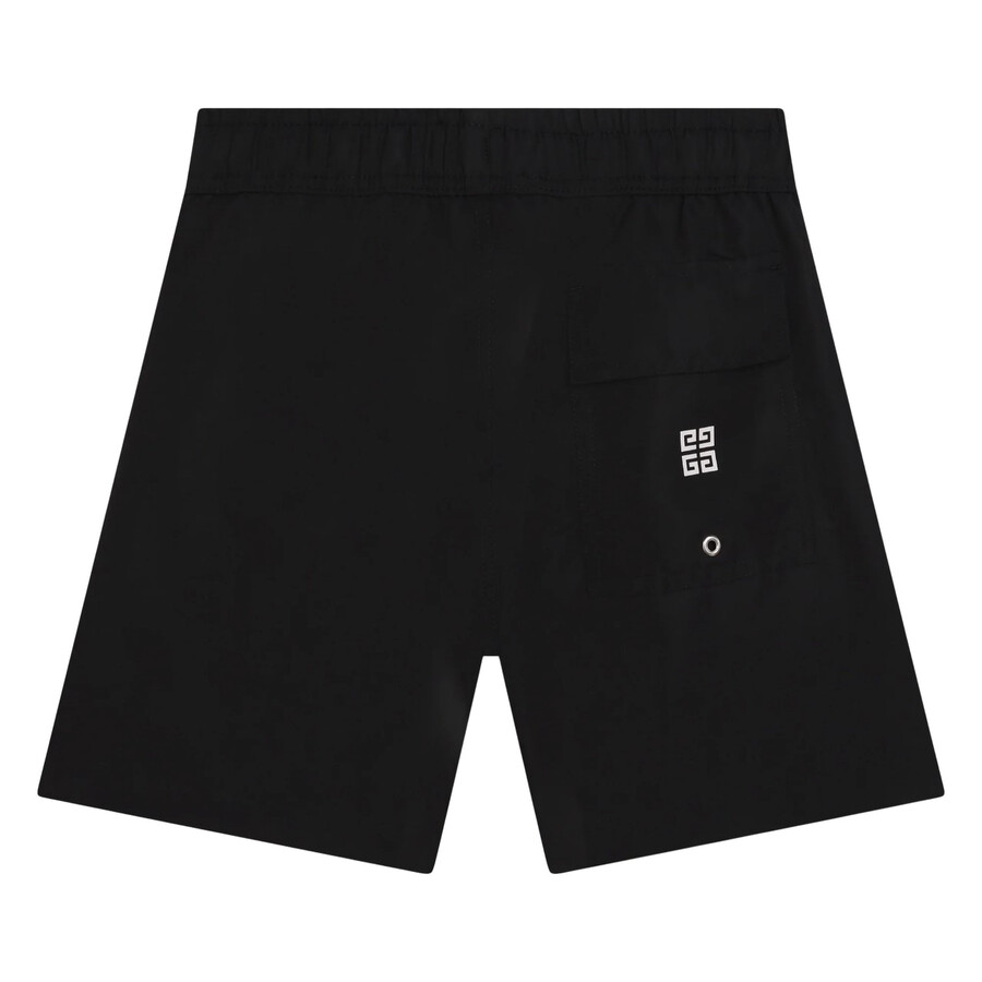 Givenchy Kids Elasticated Drawstring Swim Trunks In Black