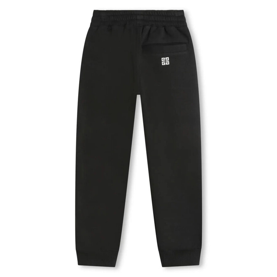 Givenchy Kids Logo Embroidered Fleece Sweatpants In Black