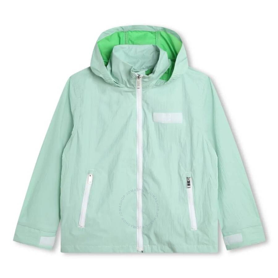Givenchy Logo-print Hooded Jacket In Green/white