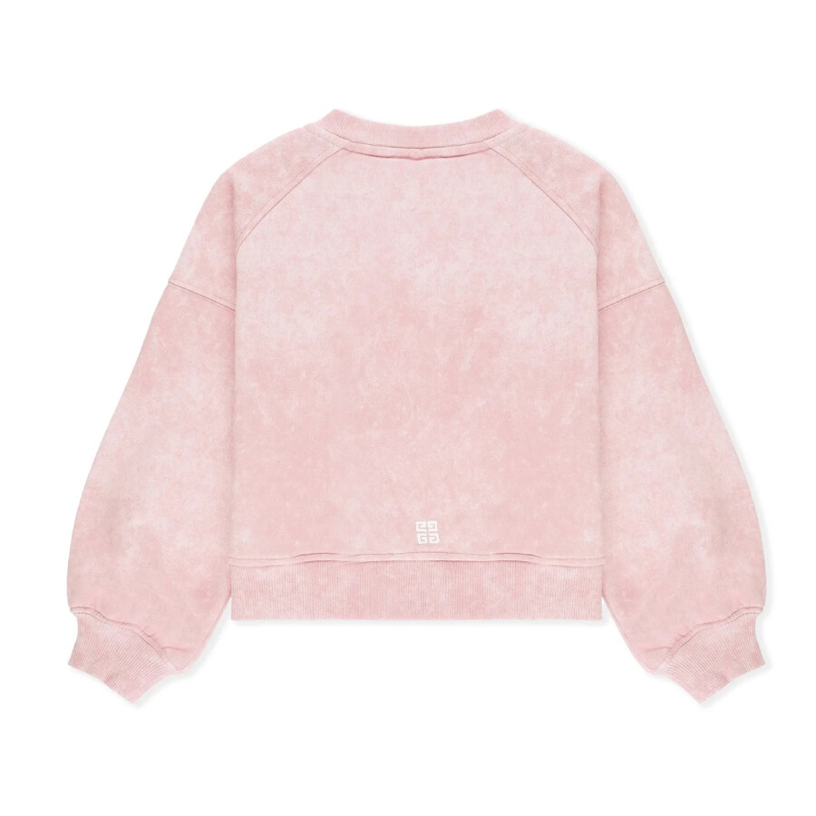 Givenchy Kids Logo-printed Crewneck Cotton Sweatshirt In Pink