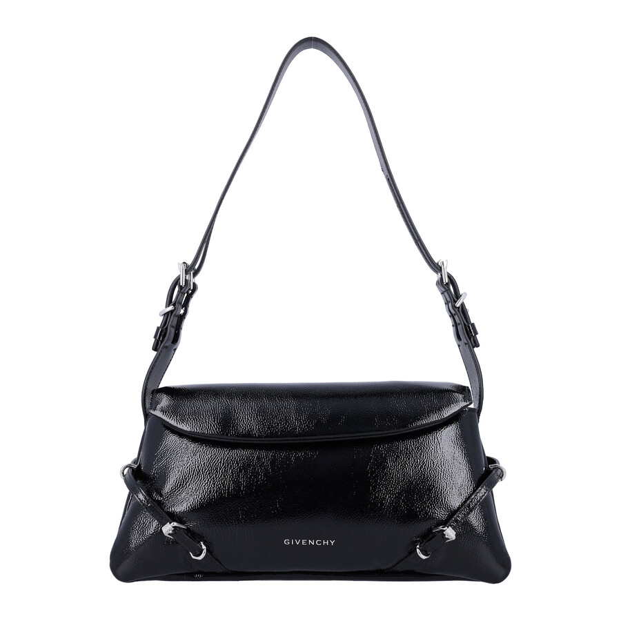 Givenchy Ptit Voyou Black Shoulder Bag With Logo Lettering On The Front And Adjustable Shoulder Strap In Leat In Black
