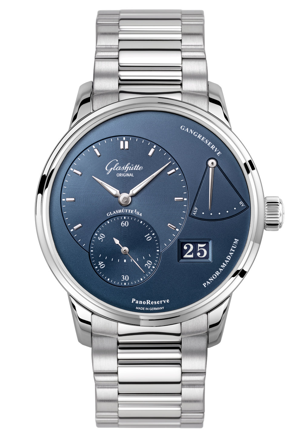 Glashutte Original PanoReserve Manual Wind Blue Dial Men's Watch 1-65-01-26-12-70