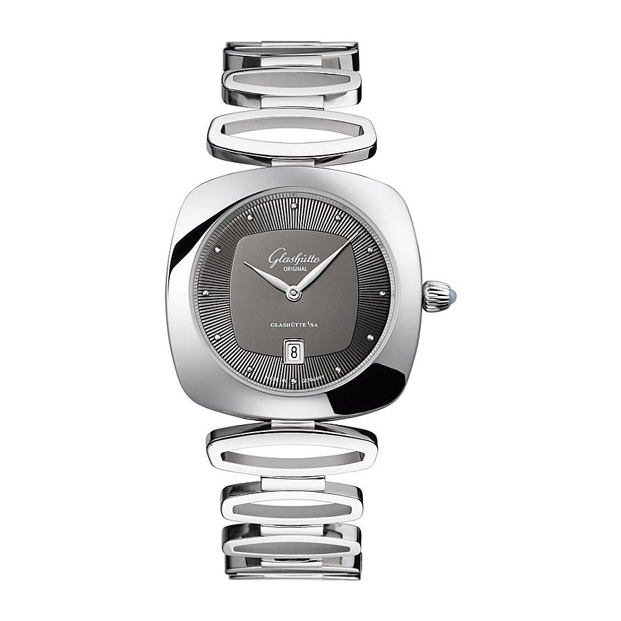 Glashutte Original Pavonina Quartz Diamond Grey Dial Ladies Watch 1-03-01-14-02-14
