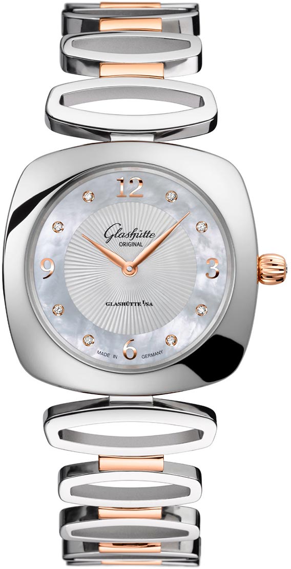 Glashutte Original Pavonina Quartz Diamond Ladies Watch 1-03-02-04-16-14